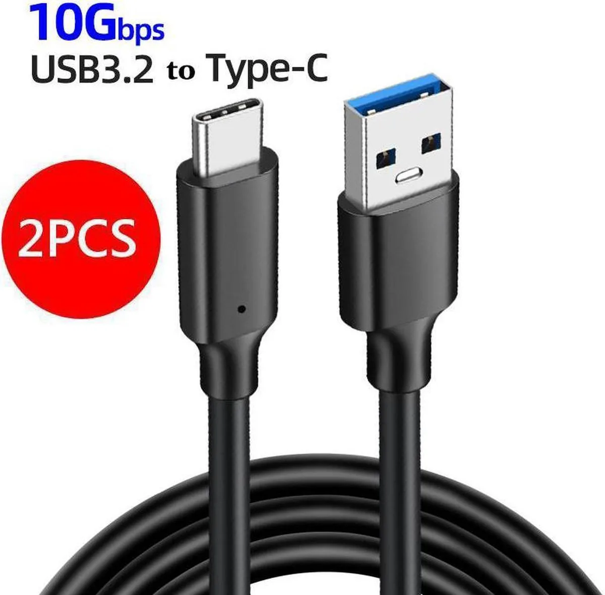 SMUGDESK SMUGDESK USB 3.1 Gen 2 A to C Cable 1.6ft 2 Pack 60W 10Gbps — product photo