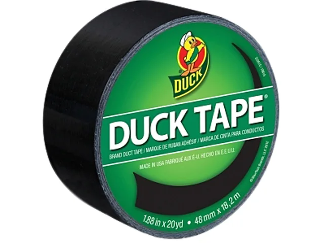 Black duct tape roll 1.88 inches wide 60.00 feet long