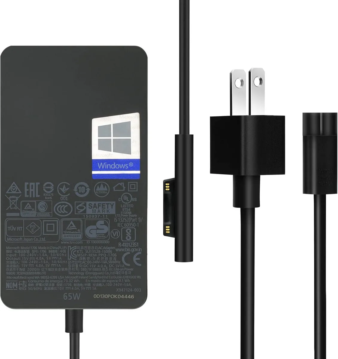 Kenuco Kenuco 65W AC Adapter for Surface Pro 9 8 7 6 5 4 3 X 1800 Laptop Battery — product photo