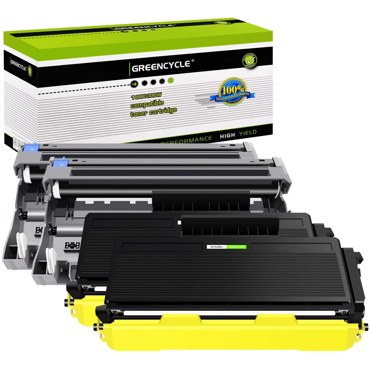 GREENCYCLE GREENCYCLE TN650 2-pack toner + DR620 2-pack drum combo — product photo