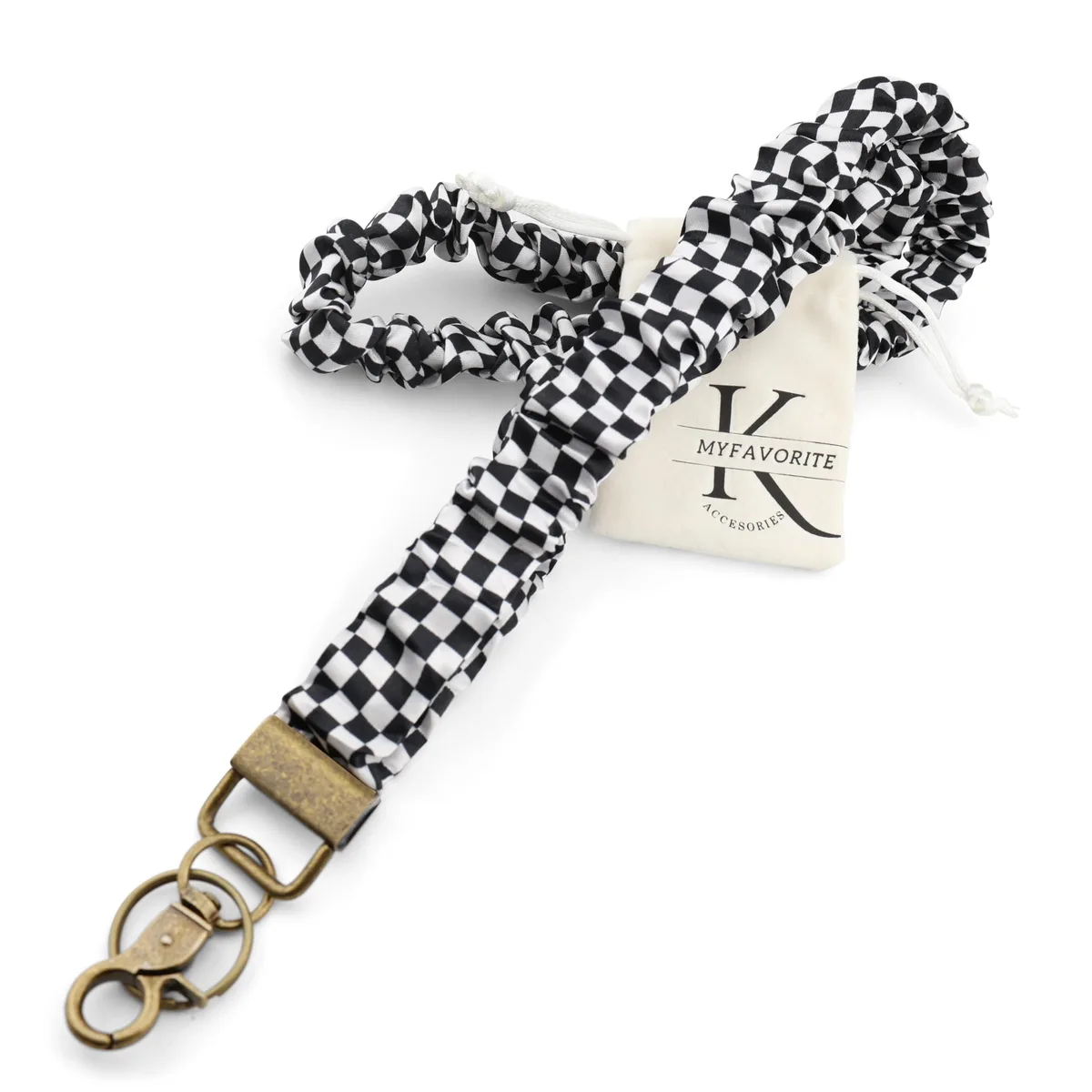  MyfavoriteK Stretchy Scrunchie Lanyard Keyholder (B&amp;W) 17.5" to 30 — product photo
