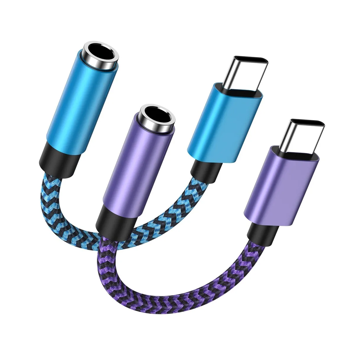 GiGreen USB-C to 3.5mm Audio Adapter 13cm Purple — product photo