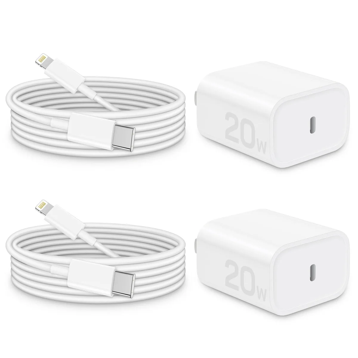 ViewSonic ViewSonic 20W USB-C iPhone Charger 2-Pack 6ft MFi Certified — product photo