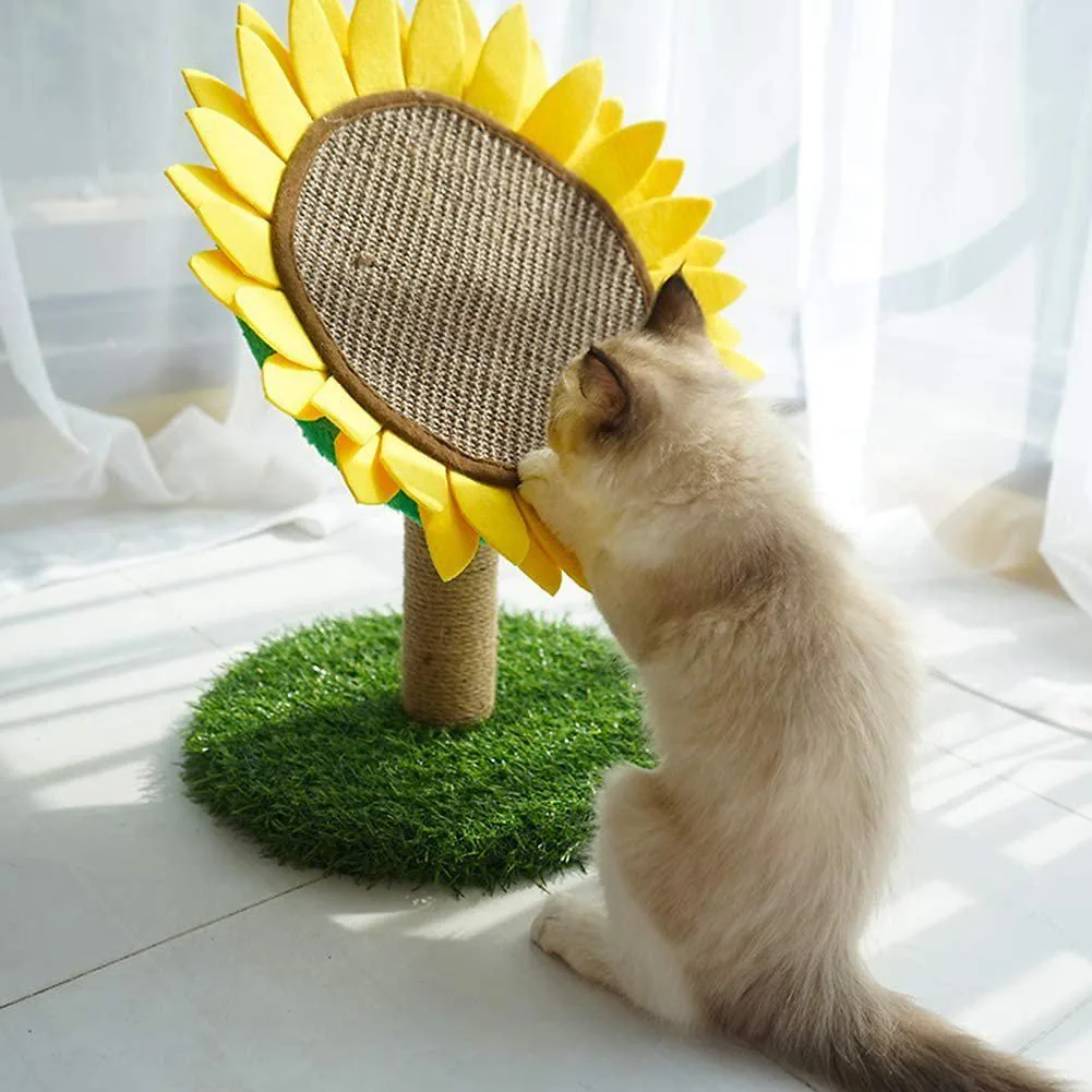 Lovely Caves Lovely Caves Sunflower Scratching Post 18x12x12 Yellow — product photo