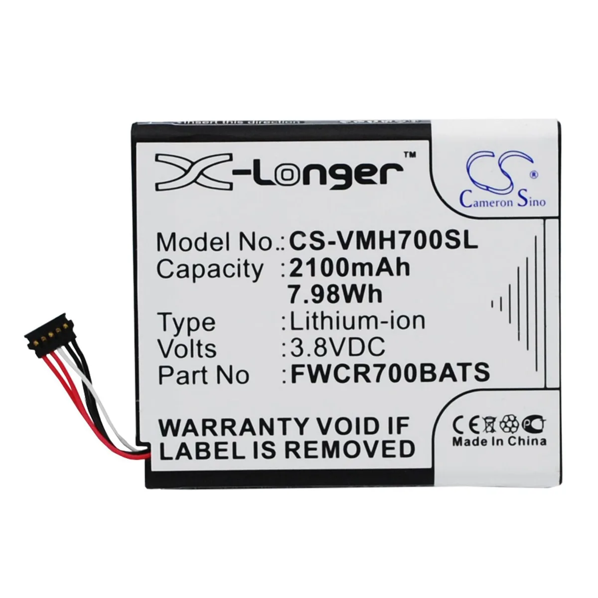 Cameron &amp; Co Cameron &amp; Co DS-CS-VMH700SL cell phone battery 2.1 Ah — product photo