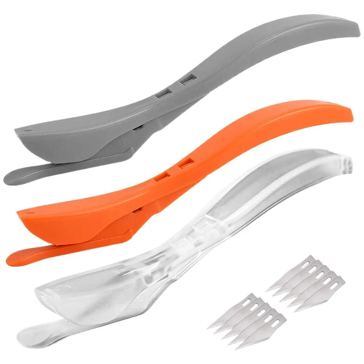  LAINLOY Wrapping Paper Cutter Knife 3 pcs 10 blades 5.7 in Grey — product photo