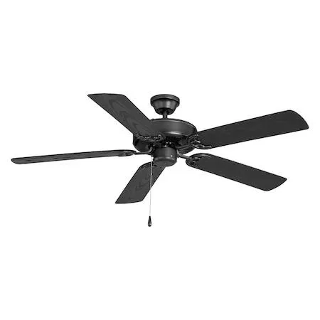 Black 52 inch outdoor ceiling fan with three mounting options