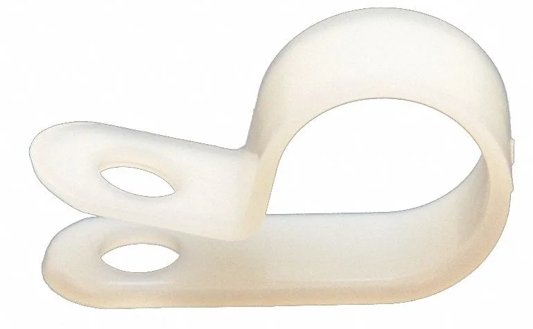 White nylon cable clamp, half-inch bundle diameter, pack of one hundred