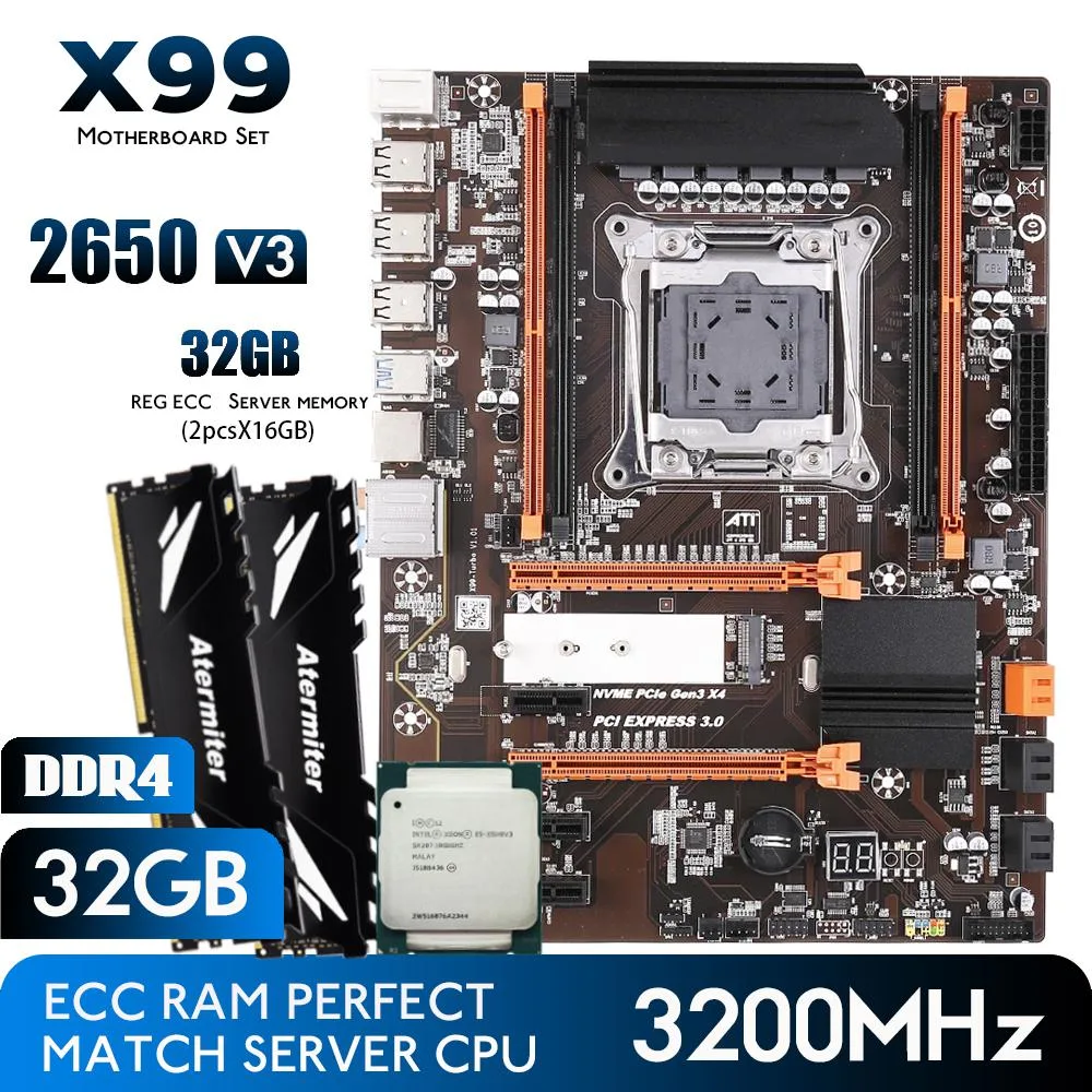 Atermiter Atermiter Atermiter-X99-B85 Intel motherboard Xeon E5-2650 V3 32GB DDR4 3200 REG ECC — product photo