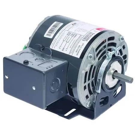 Blue steel split-phase motor, open drip-proof enclosure, cradle base mount, flat shaft