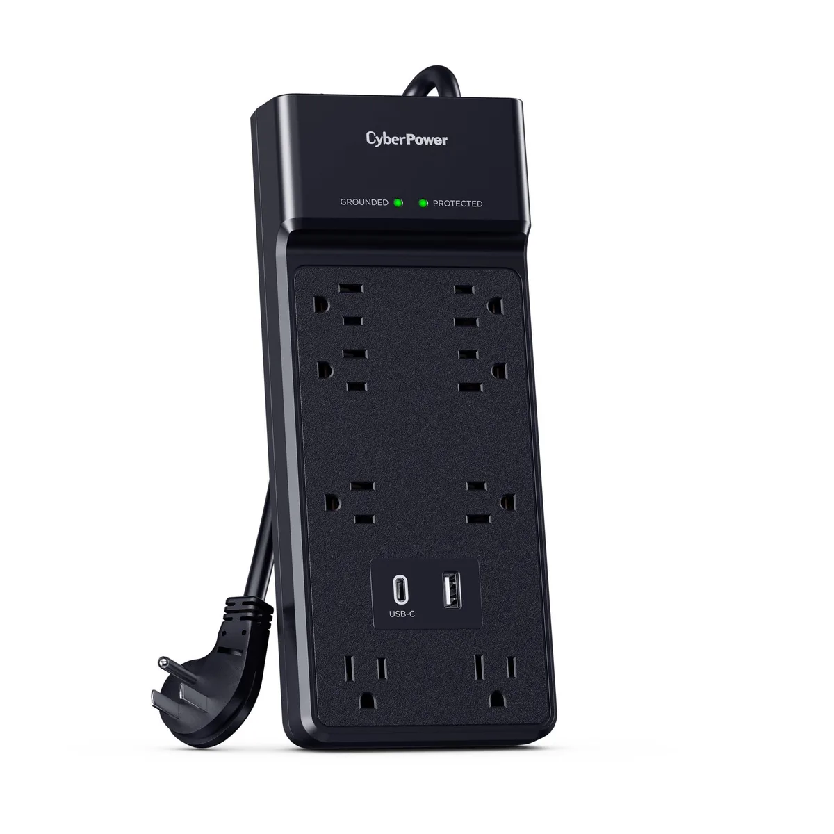 CyberPower CyberPower CSP806UC18 8-Outlet Surge Protector USB-A USB-C 2400 Joules 6ft Cord — product photo