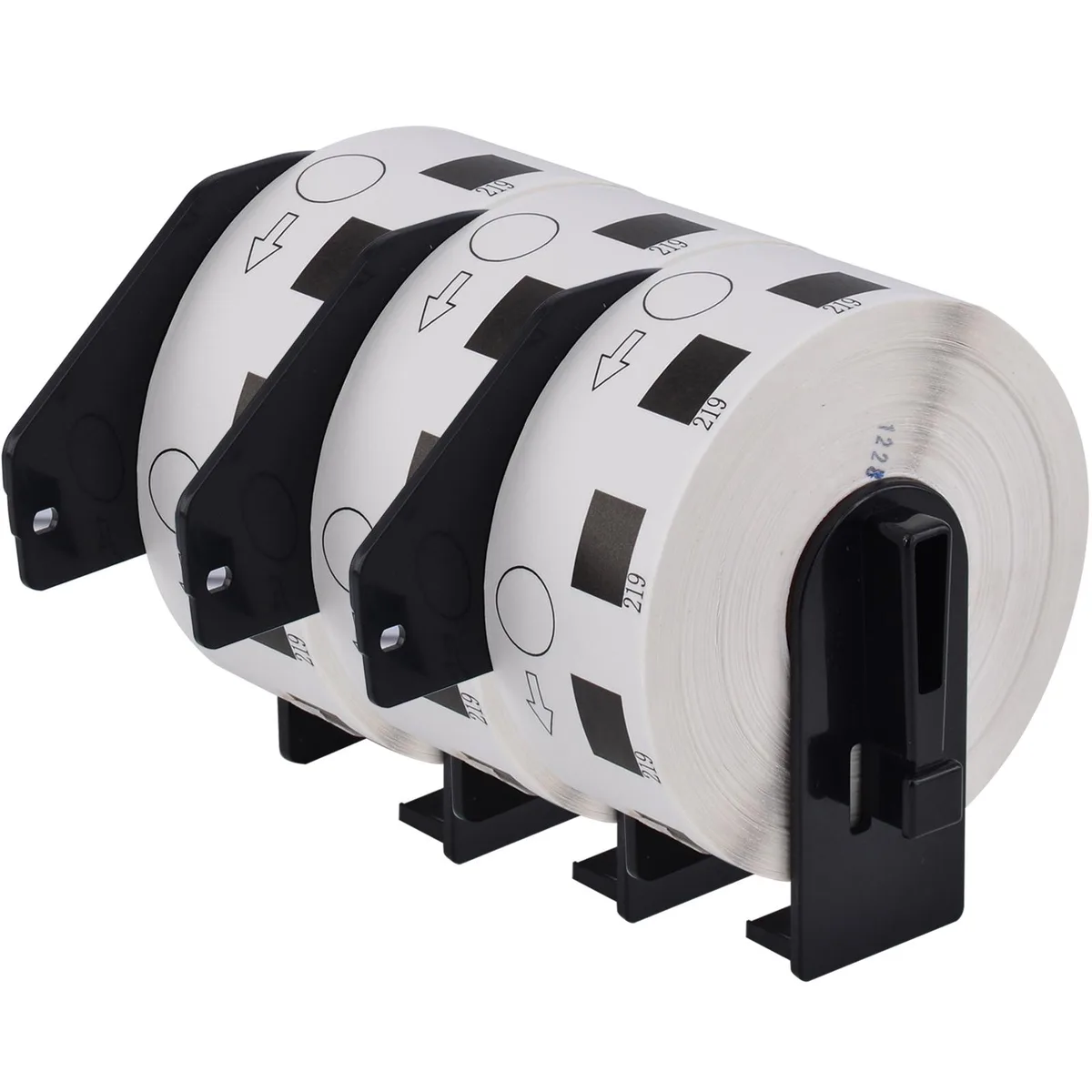 GREENCYCLE GREENCYCLE DK-1219 12mm round labels 3 rolls 1200 labels per roll — product photo