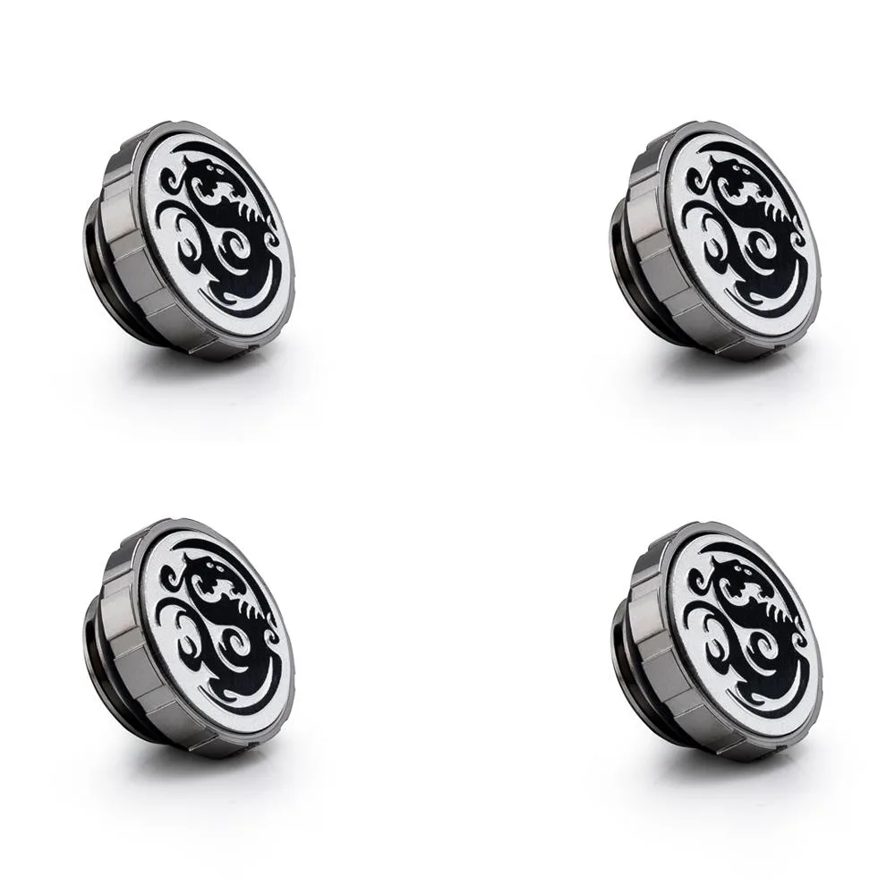 Bitspower Bitspower Artemis Black Sparkle Stop Fitting Magnetic Logo 4 Pack — product photo