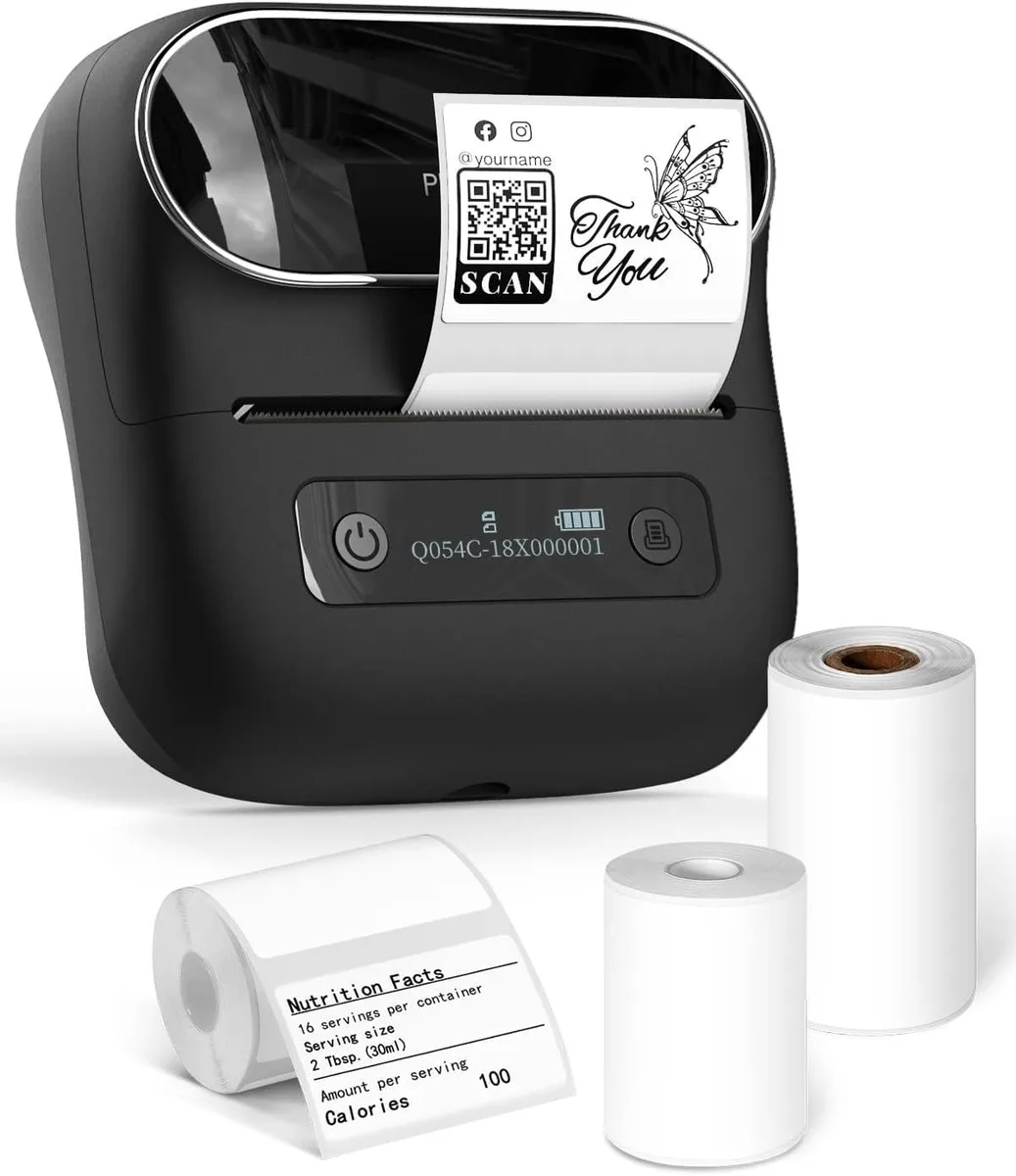 BFKK BFKK Label Maker 3.14 Inch Bluetooth Thermal Printer Black — product photo