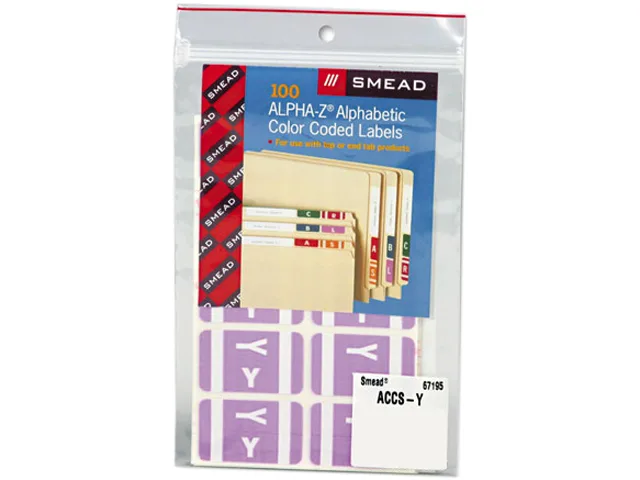 Sheet of small lavender labels printed with letter Y