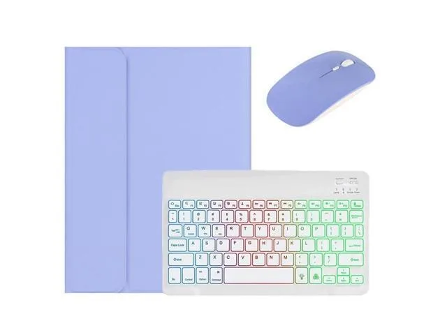 LORDWORLD LORDWORLD Backlit Keyboard Case with Mouse for iPad 10th Gen 10.9" 2022 Purple+White — product photo