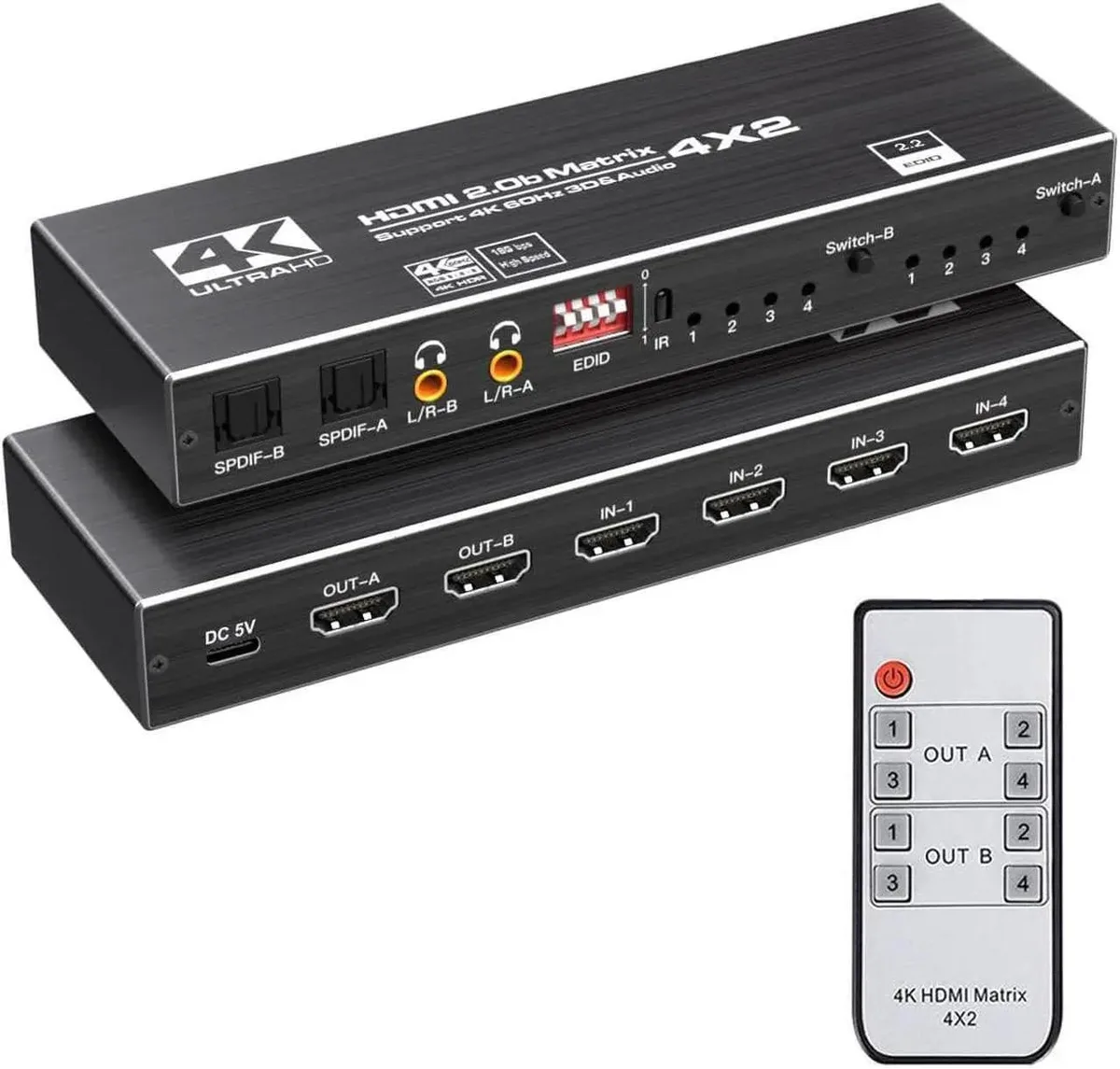 Vszerda Vszerda 4K HDMI Matrix Switch 4x2 OZJ1-1 — product photo