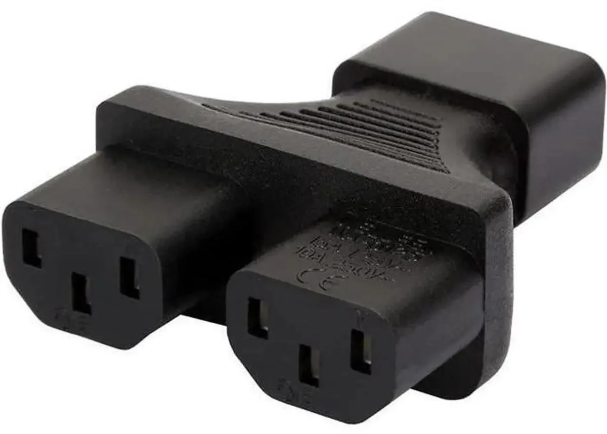 SMUGDESK SMUGDESK IEC320 C14 to Dual C13 Power Adapter Male Double Female Server Rack Distribution — product photo