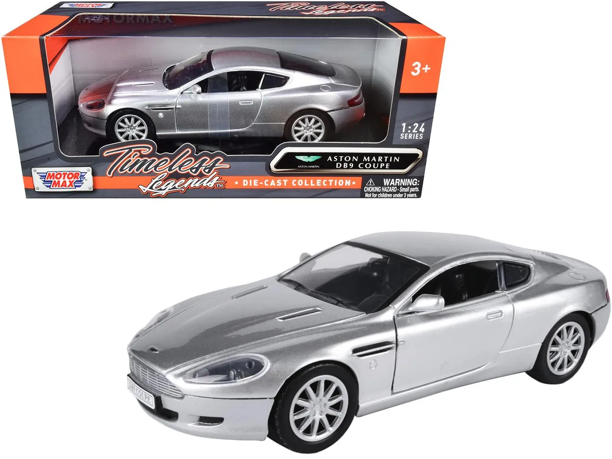 MOTORMAX MOTORMAX Aston Martin DB9 Coupe 1/24 Diecast Vehicle Silver Metallic Timeless Legends — product photo