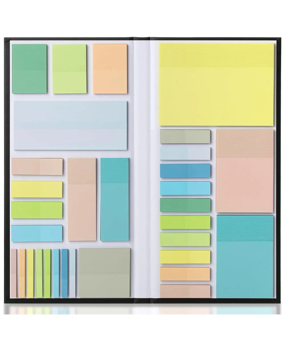 Transparent sticky notes in assorted colours, 33 pads of 50 sheets each