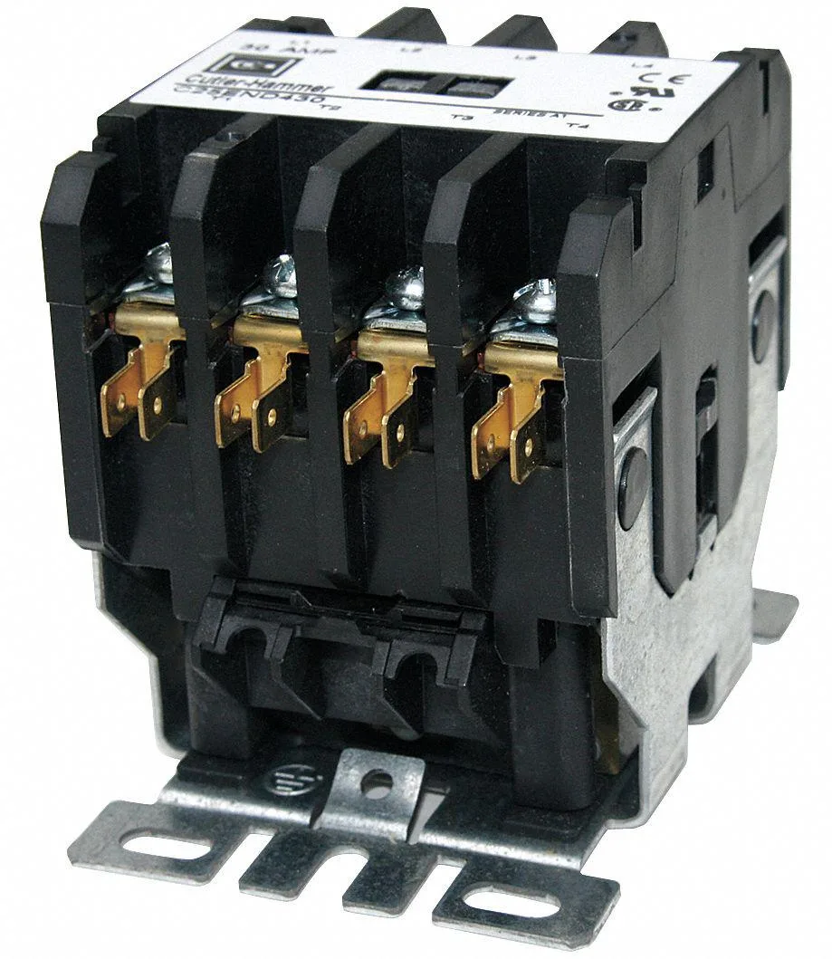 Eaton C25END430A 4-pole 30A 40A 120V AC contactor 3.75 inch depth
