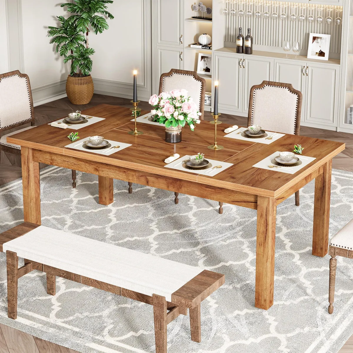 Tribesigns Tribesigns F1879-F1961 70.87" Walnut Dining Table — product photo