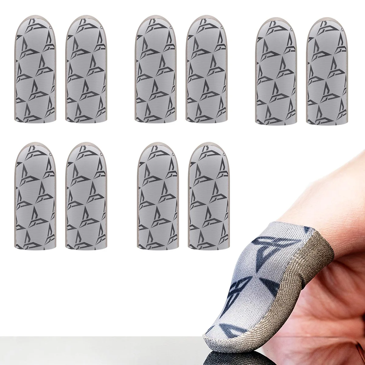 Flydigi Flydigi P1 Lite 10 Pair Silver-Cloth Finger Sleeves 0.3mm 14% Silver — product photo