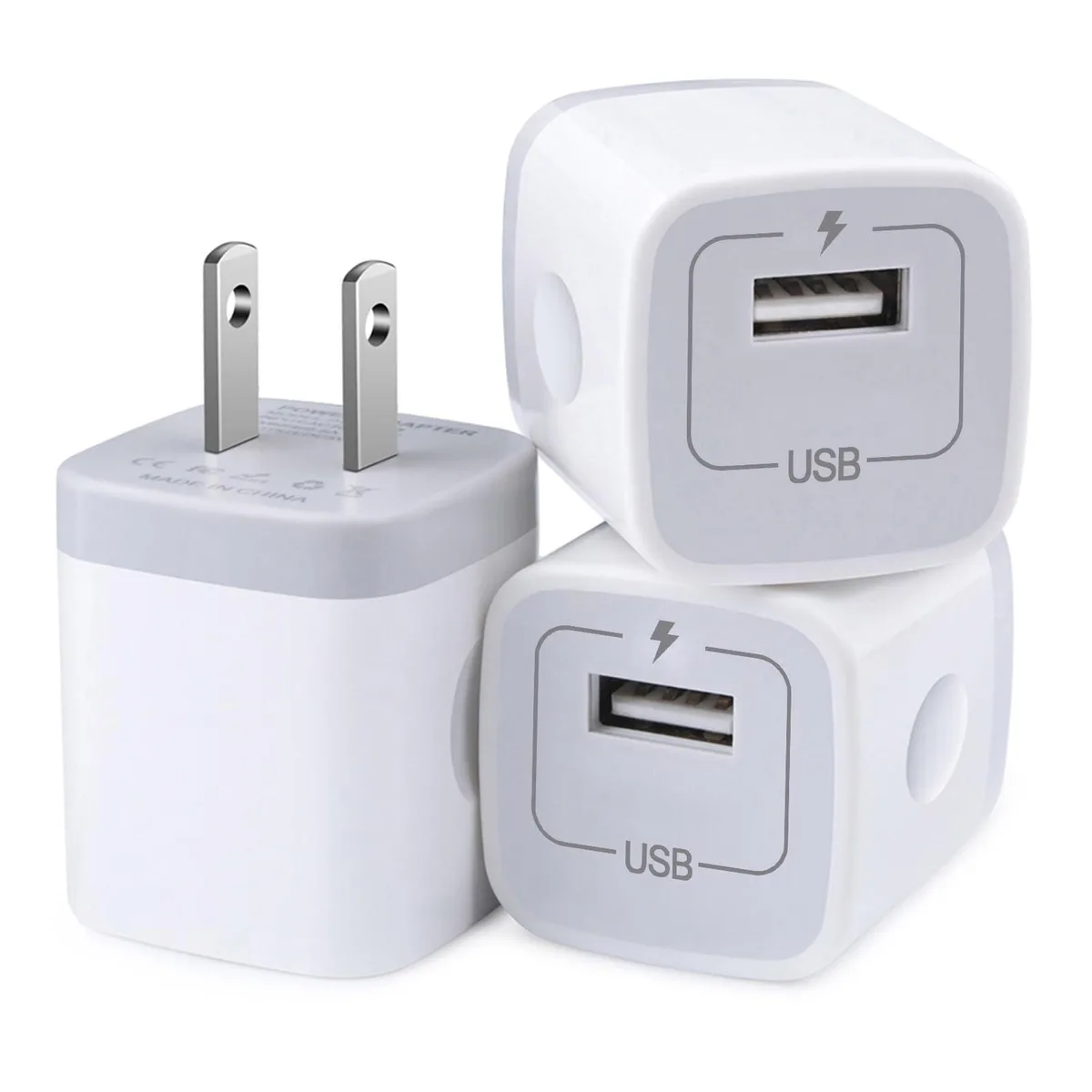  VIFIGEN PT-WC-03 3-Pack USB Wall Charger 5V 1A White — product photo