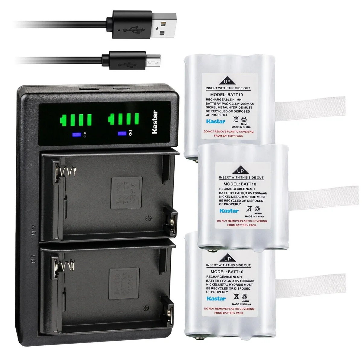 Kastar Kastar BATT10 3-Pack Battery &amp; LTD2 Charger — product photo