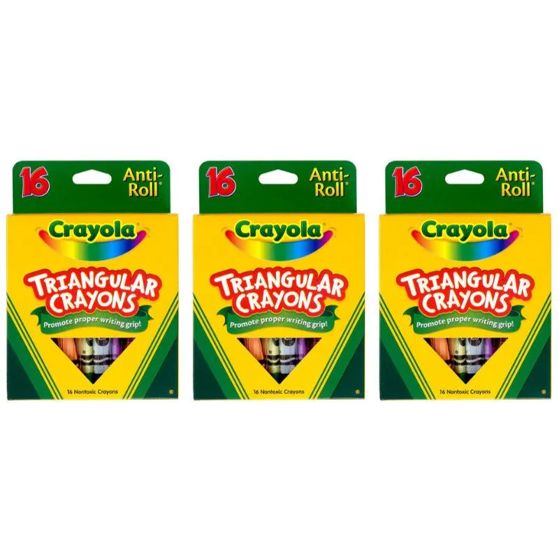 Crayola Crayola CRAYO-BAB-3PK Triangular Crayons 16ct 3-Pack illustration — product photo