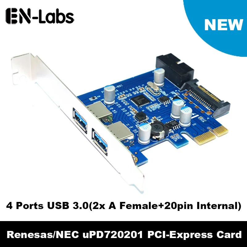 EN-Labs EN-Labs PCE4USB-RS1 4-Port USB 3.0 PCIe Expansion Card — product photo