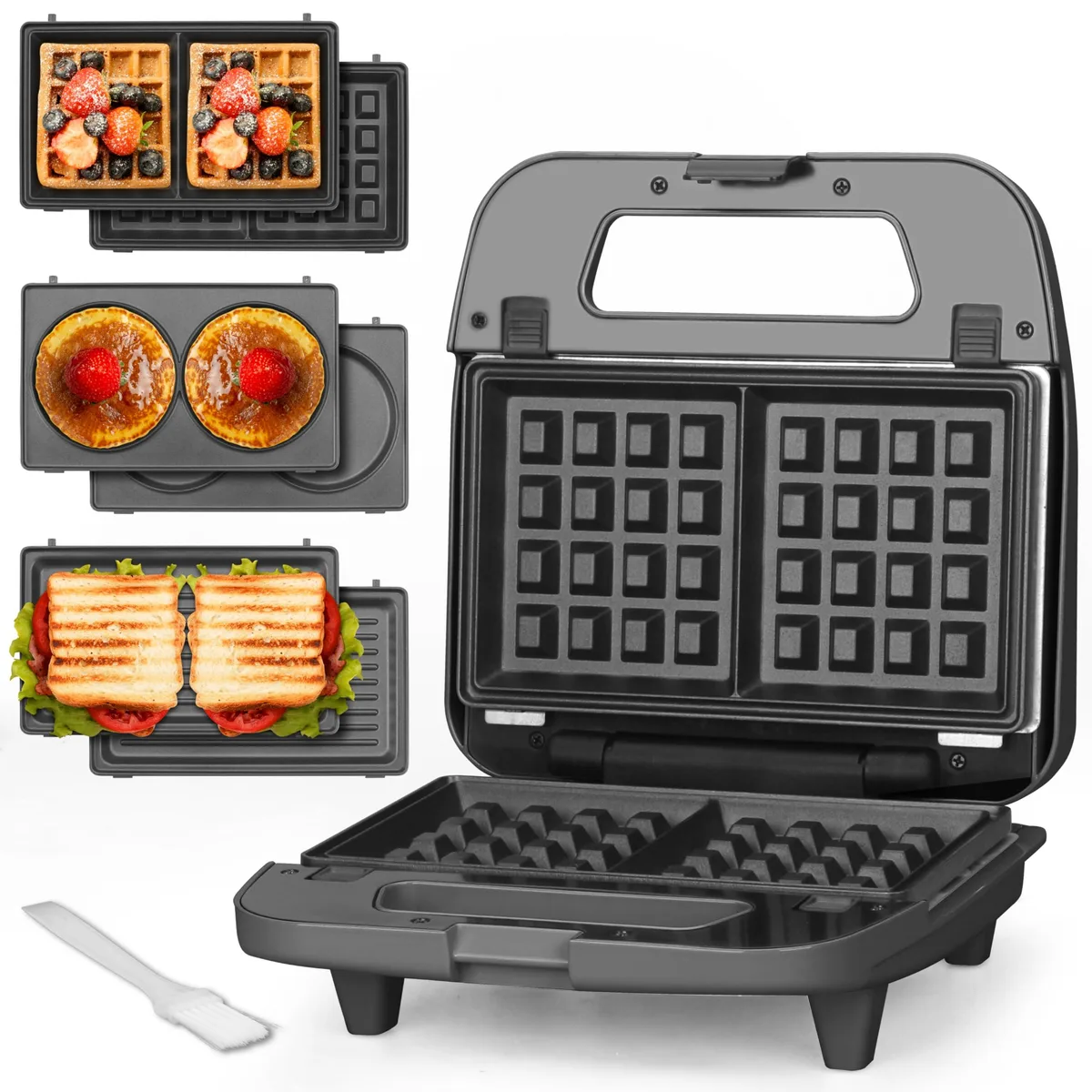  Baker's Friend BF-WPG01G Graphite 3-in-1 Mini Waffle Maker — product photo