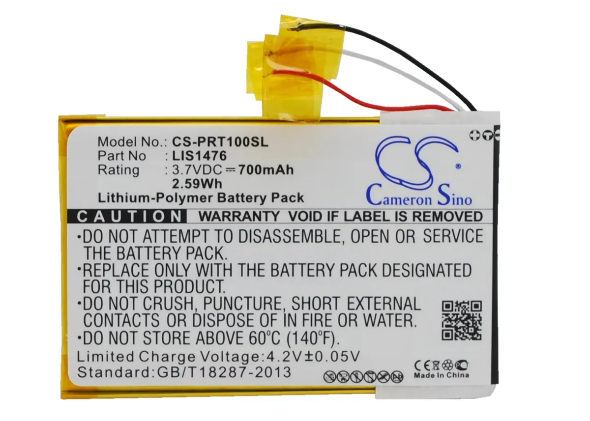 Rectangular replacement battery pack with label, new condition
