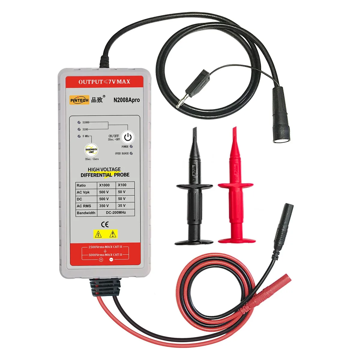 Pintech Pintech N2008Apro differential probe 200MHz 1kV 1000X/100X measurement tool — product photo