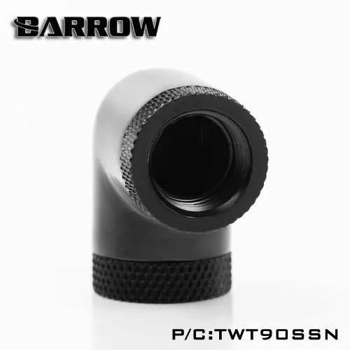 Barrow Mods Barrow Mods G1/4" 90 Degree Female-Female Dual Rotary Angled Fitting - Black — product photo
