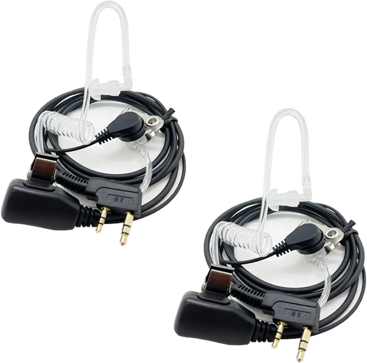 usbroway usbroway 2 Pin Covert Air Acoustic Tube Headset (2 Pack) Black — product photo