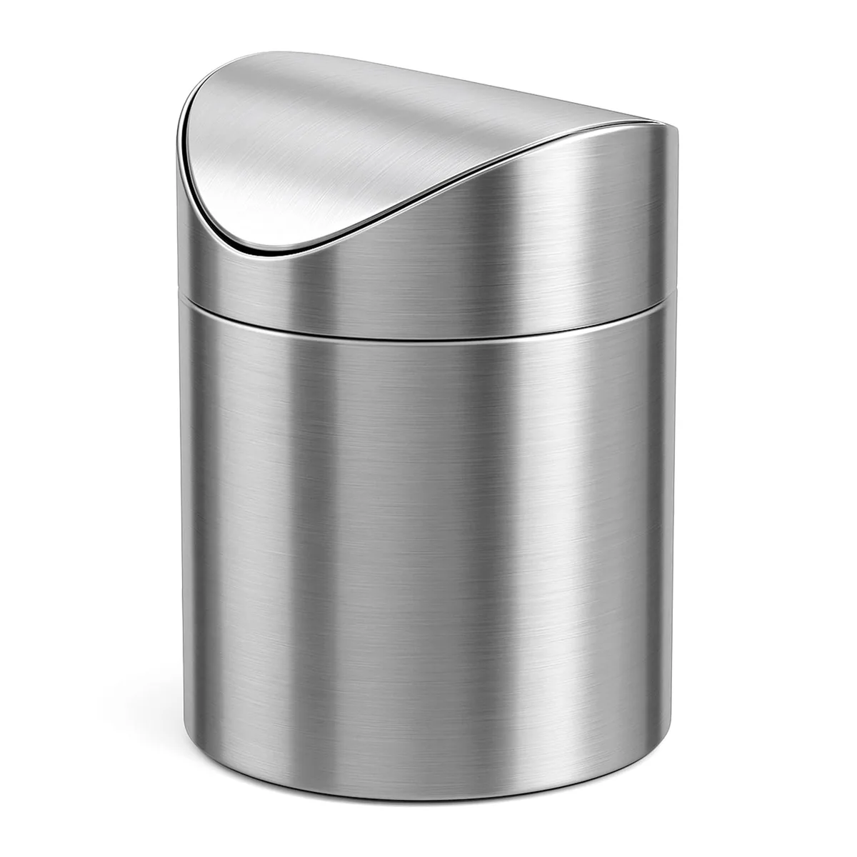Three small white plastic bins with swing lids