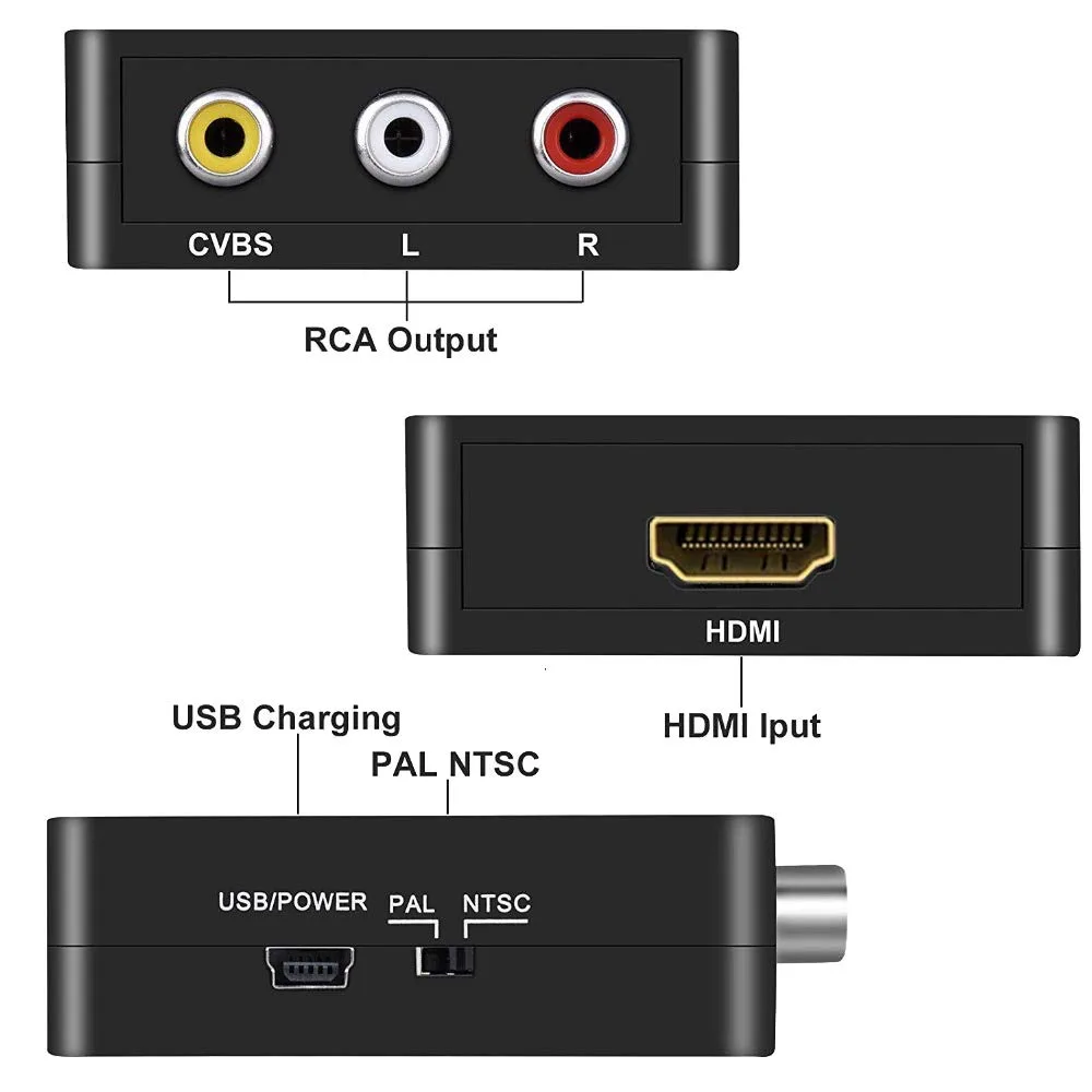 LUOM LUOM RCA to HDMI Audio Video Converter 1080p 60Hz DVD Black — product photo