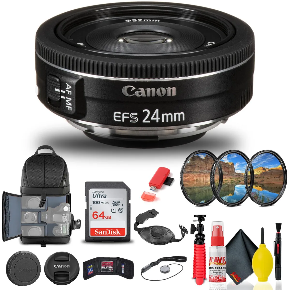 Canon Canon EF-S 24mm f/2.8 STM Lens Bundle 9522 — product photo