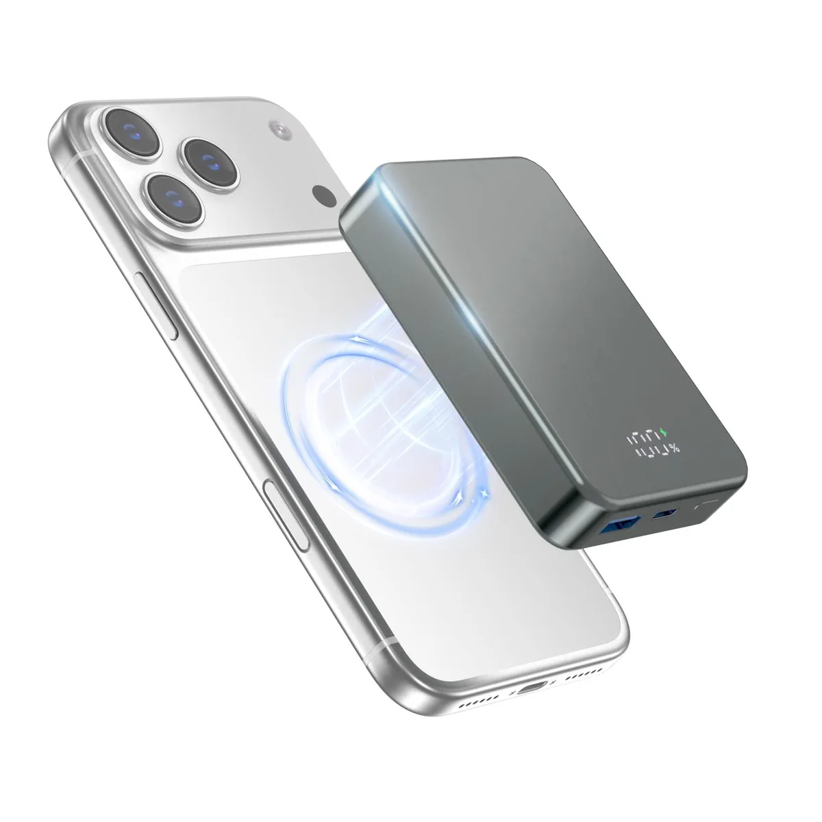  POAQCIF C11-2 26800mAh power bank Silver Gray — product photo