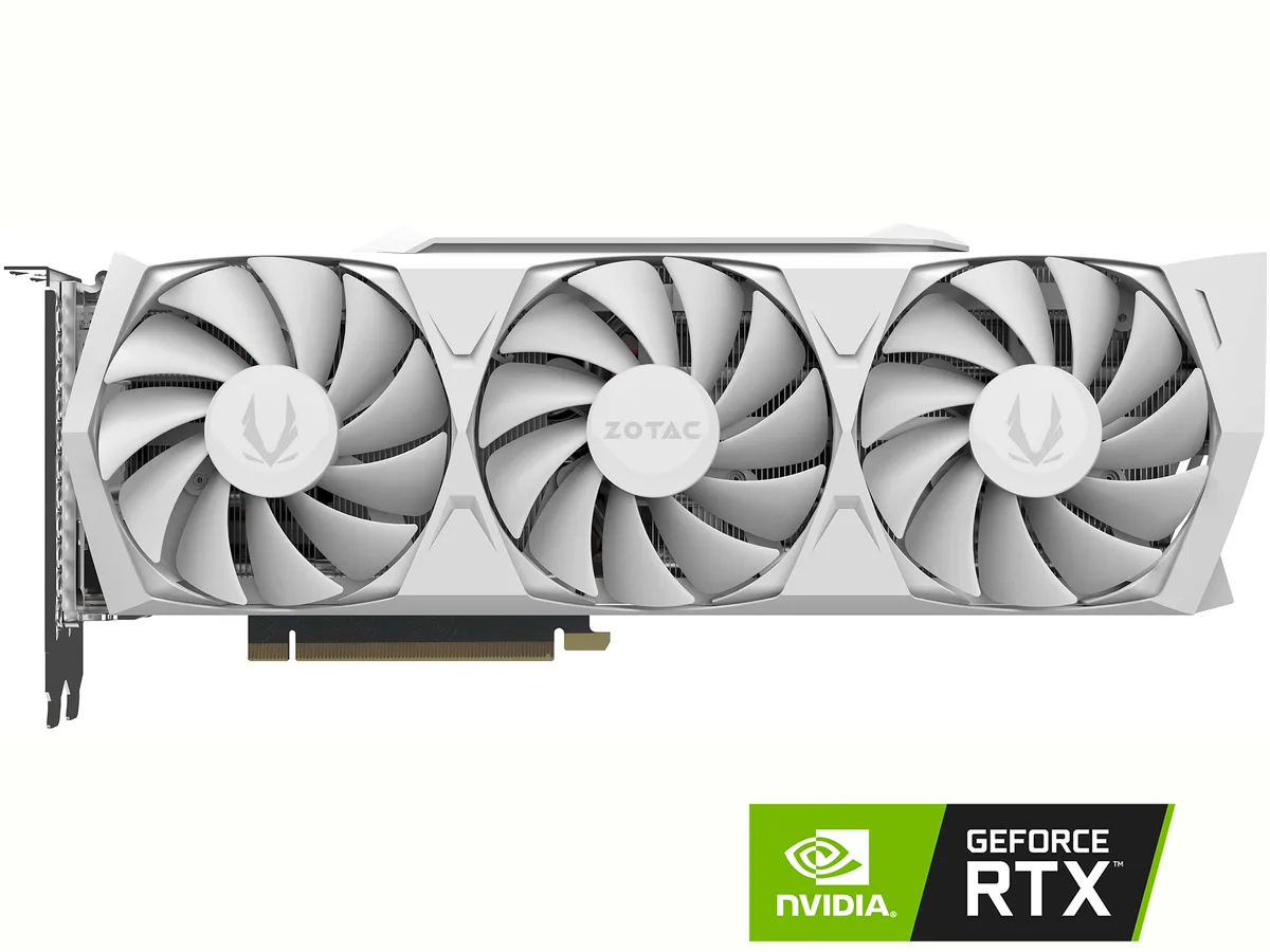 ZOTAC ZOTAC GeForce RTX 3080 Trinity OC White Edition LHR graphics card ZT-A30800K-10PLHR — product photo