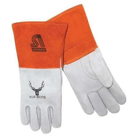 STEINER STEINER 02275-S Welding Gloves MIG Deerskin 14 in Gray Size S Pair — product photo