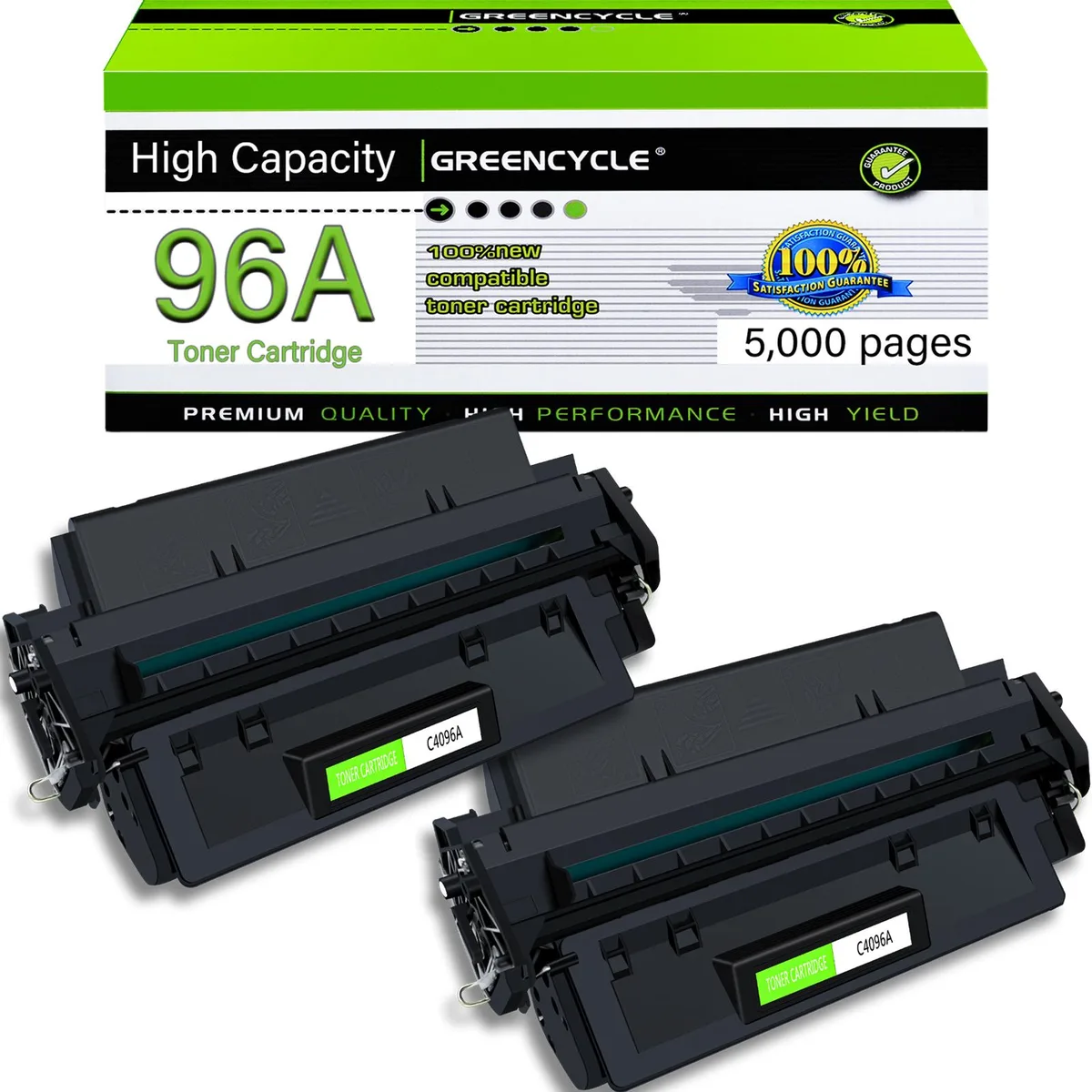 GREENCYCLE GREENCYCLE C4096A 96A Black Toner Cartridge 2-Pack — product photo