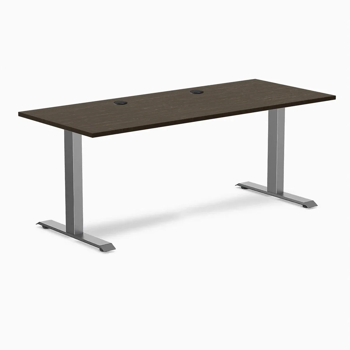 Desky Desky Zero Bamboo Office Desk Dark Bamboo Space Gray 60 x 30 in with Grommets — product photo
