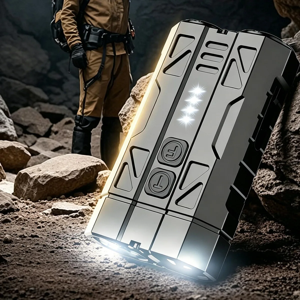 Compact clip-on flashlight, metal body, Type-C port