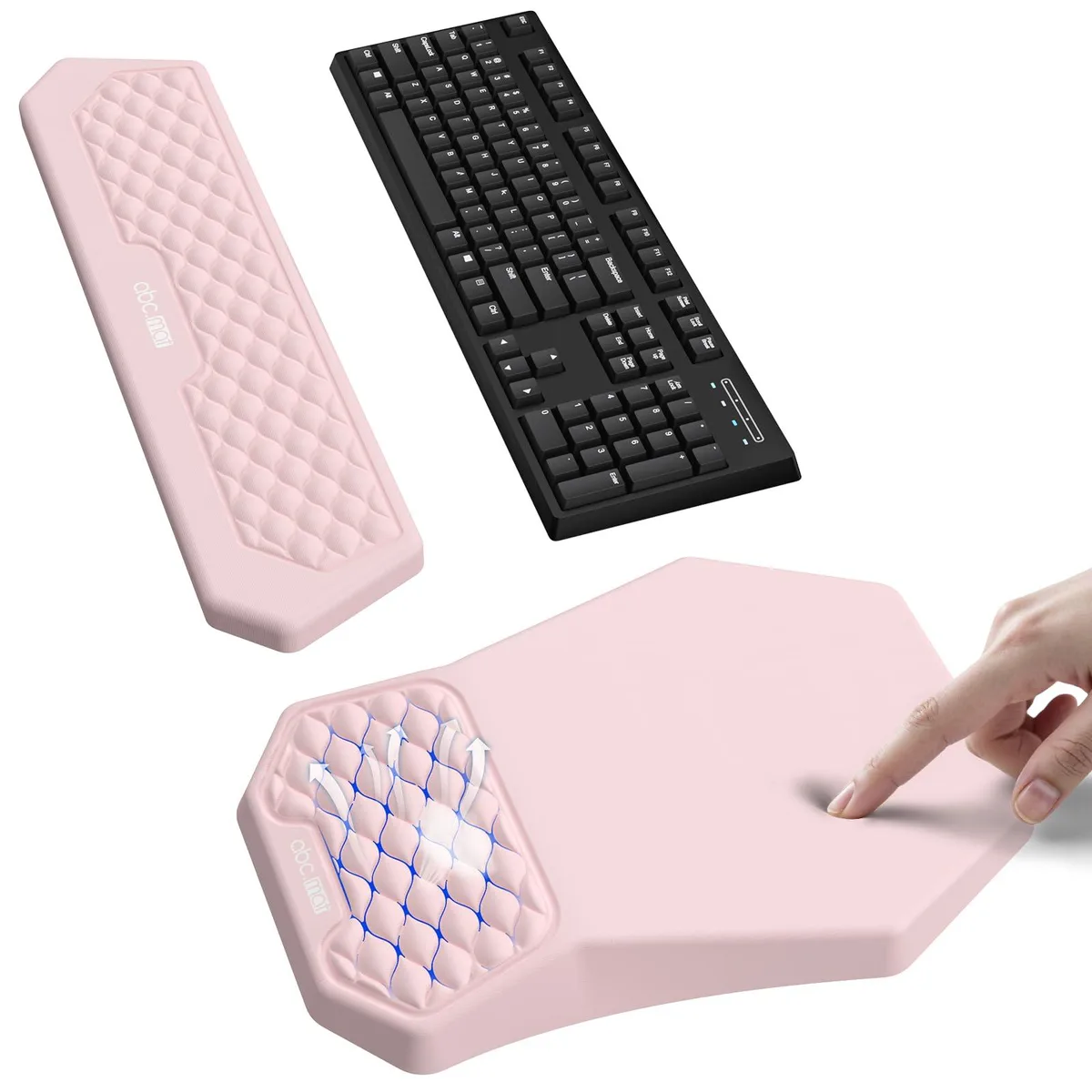  abc.mat WR005006 Mouse Pad &amp; Wrist Rest Set Pink 12.6 x 8.66 in — product photo