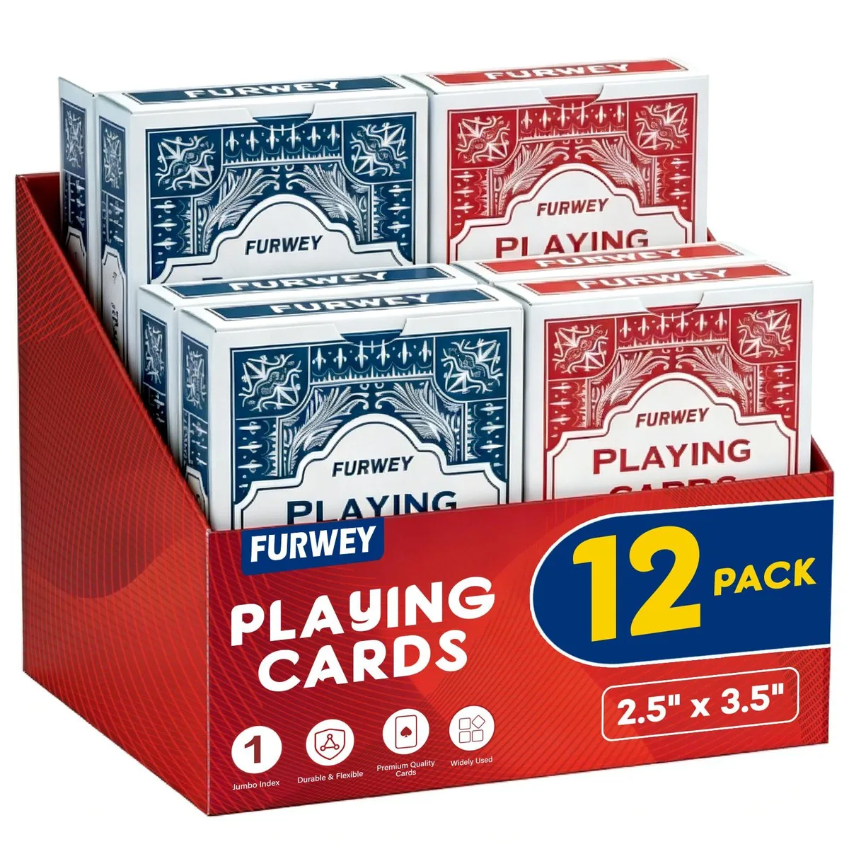 Worry Free Gadgets Playing Cards 12 Pack 52 Cards 2.5x3.5in — product photo