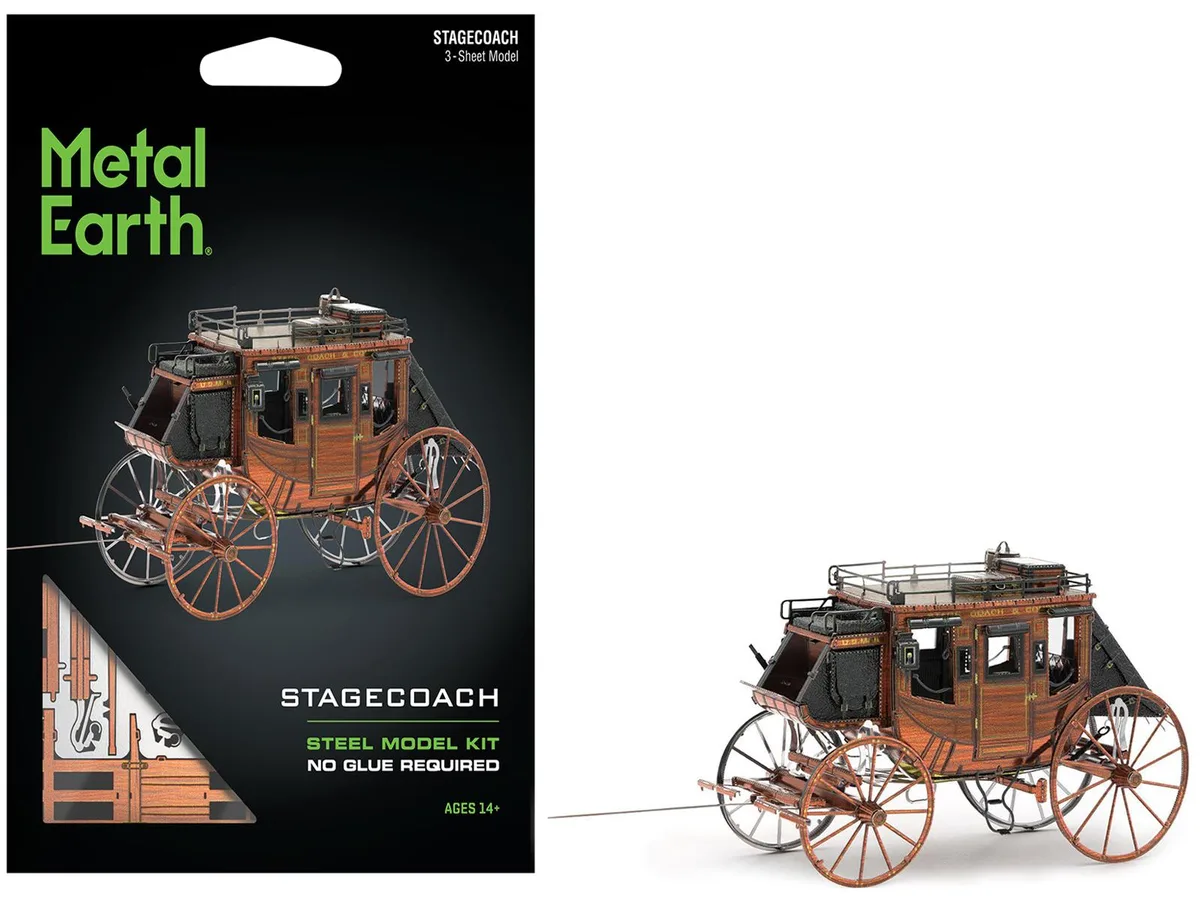 Metal Earth Metal Earth Wild West Stagecoach Moderate Difficulty hobby collectible — product photo