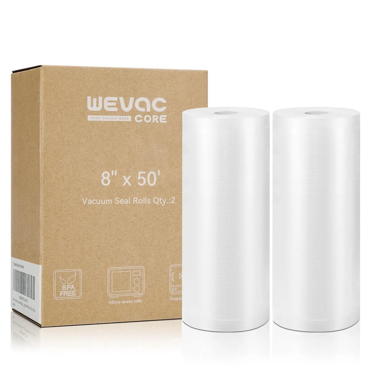  Wevac Vacuum Sealer Rolls Bags 8x50 2 pack — product photo
