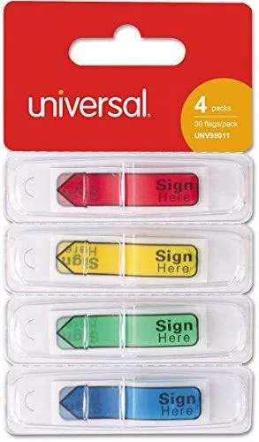 UNIVERSAL OFFICE PRODUCTS UNIVERSAL OFFICE PRODUCTS Deluxe Message Arrow Flags "Sign Here" Assorted Colors 120/Pack 99011 — product photo